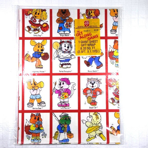 Get Along Gang Fashion Wrap 1980s 1 Giant Sheet American Greetings Vintage NOS - Picture 1 of 4